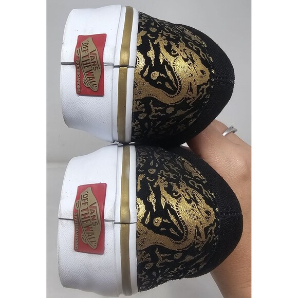 Vans Skate Slip-on Lunar New Year Black/Gold Sneaker Shoes Sz 8 Mens Rare - Picture 9 of 13